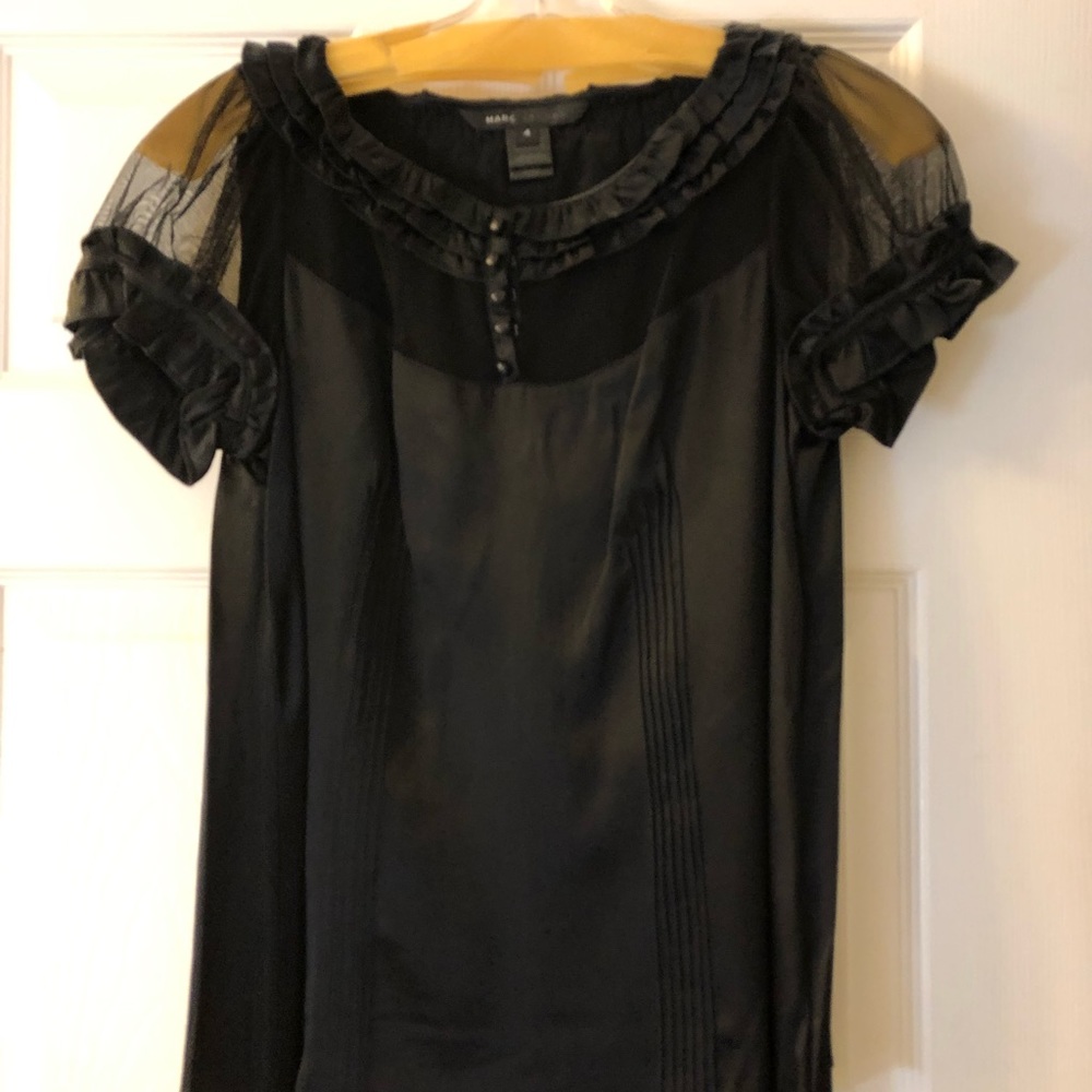 EUC  black satin Marc Jacobs top- size 4